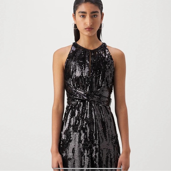 NWT Ted Baker Black Sequin Evening Gown Jumpsuit - Picture 3 of 16